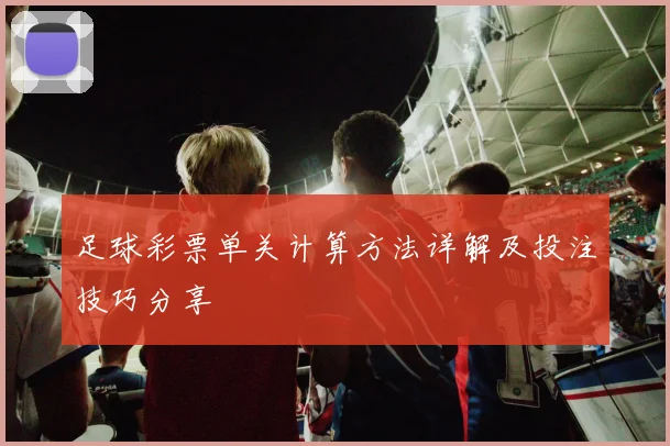 足球彩票单关计算方法详解及投注技巧分享